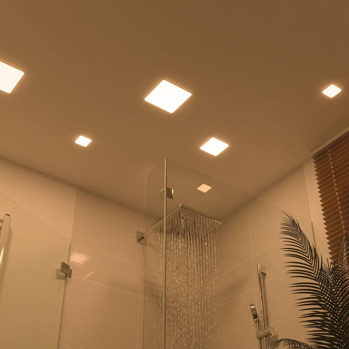LED innbyggingspanel Veluna kvadratisk hvit 18,5 cm 17W IP44 detalj