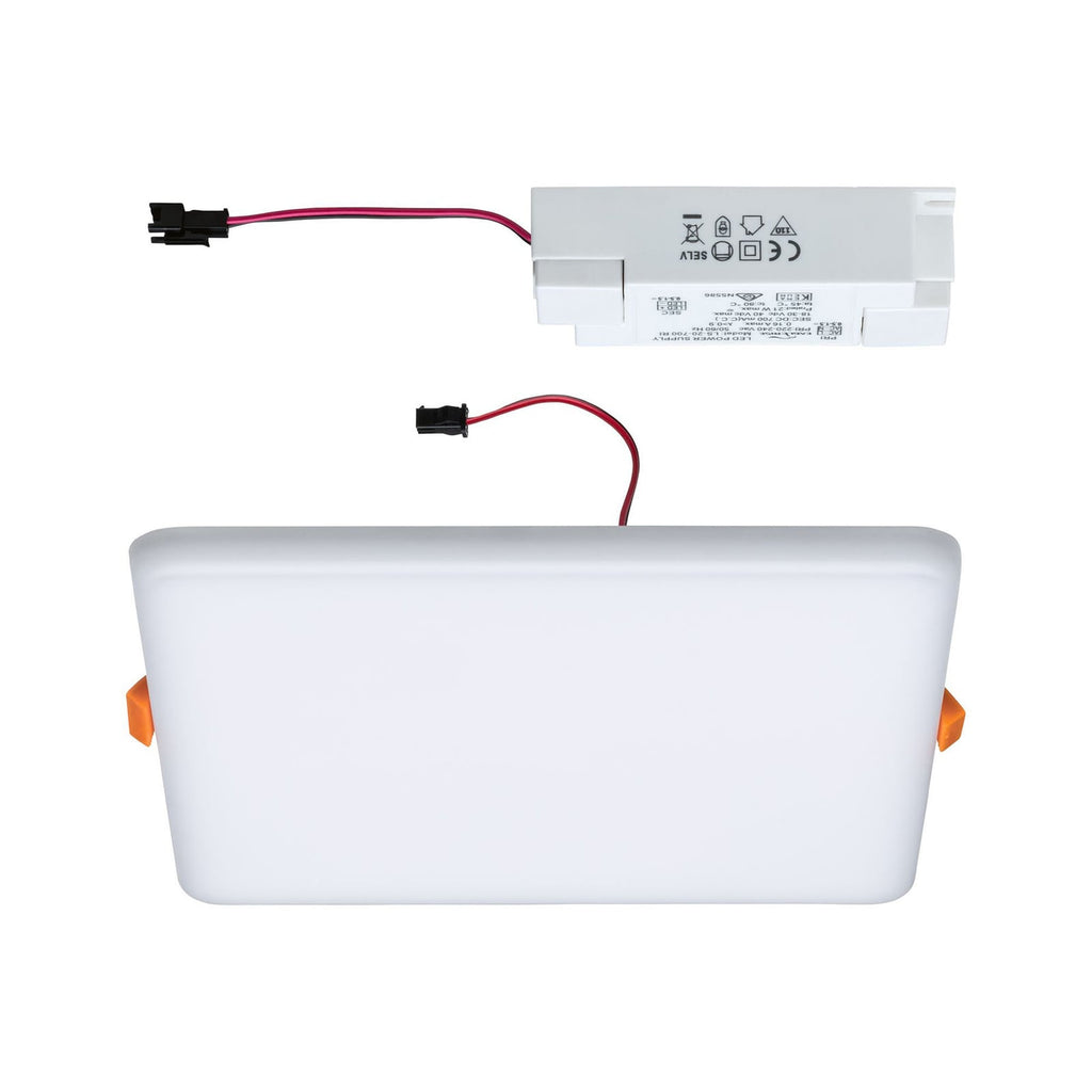 LED innbyggingspanel Veluna kvadratisk hvit 18,5 cm 17W IP44 nærbilde av lys