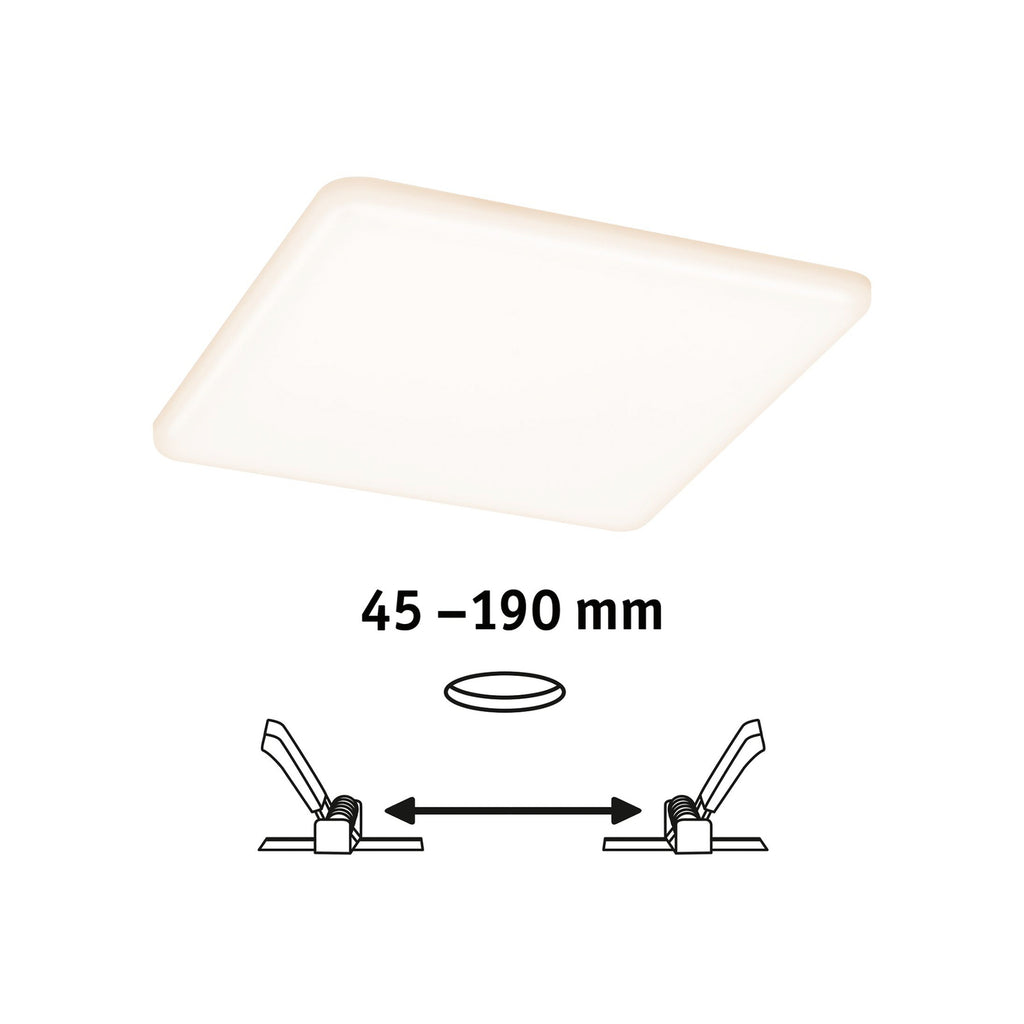 LED innbyggingspanel Veluna kvadratisk hvit 18,5 cm 17W IP44 emballasje