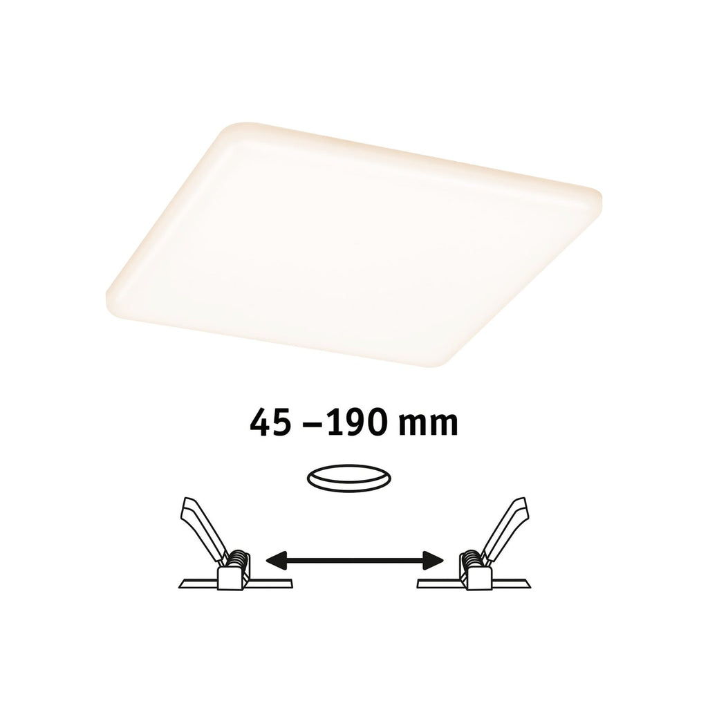LED innbyggingspanel Veluna kvadratisk hvit 18,5 cm 17W IP44 emballasje