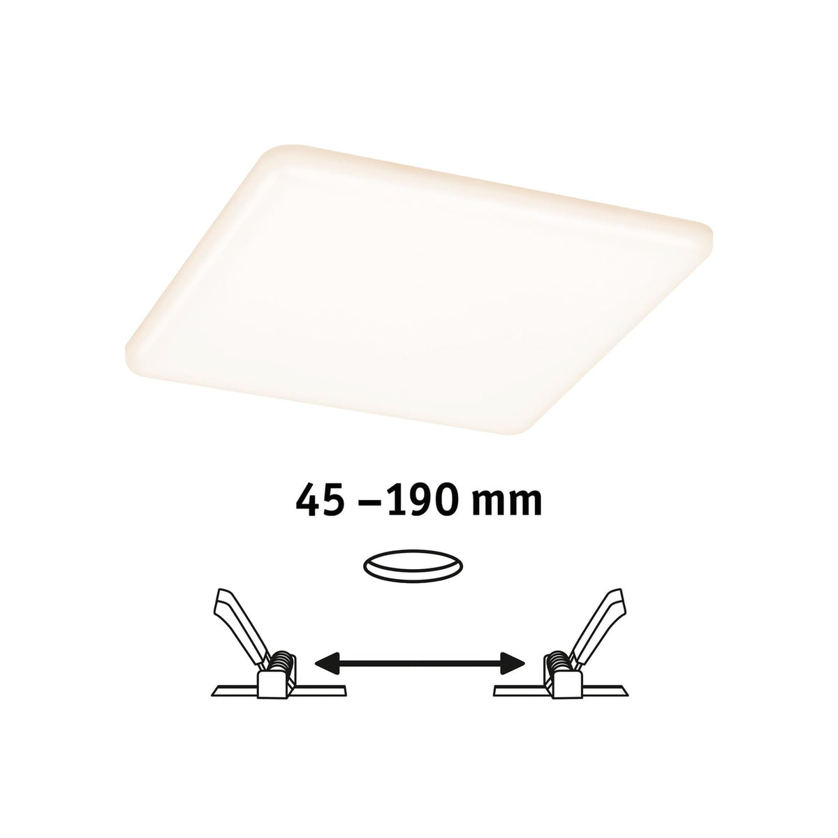 LED innbyggingspanel Veluna kvadratisk hvit 18,5 cm 17W IP44 emballasje