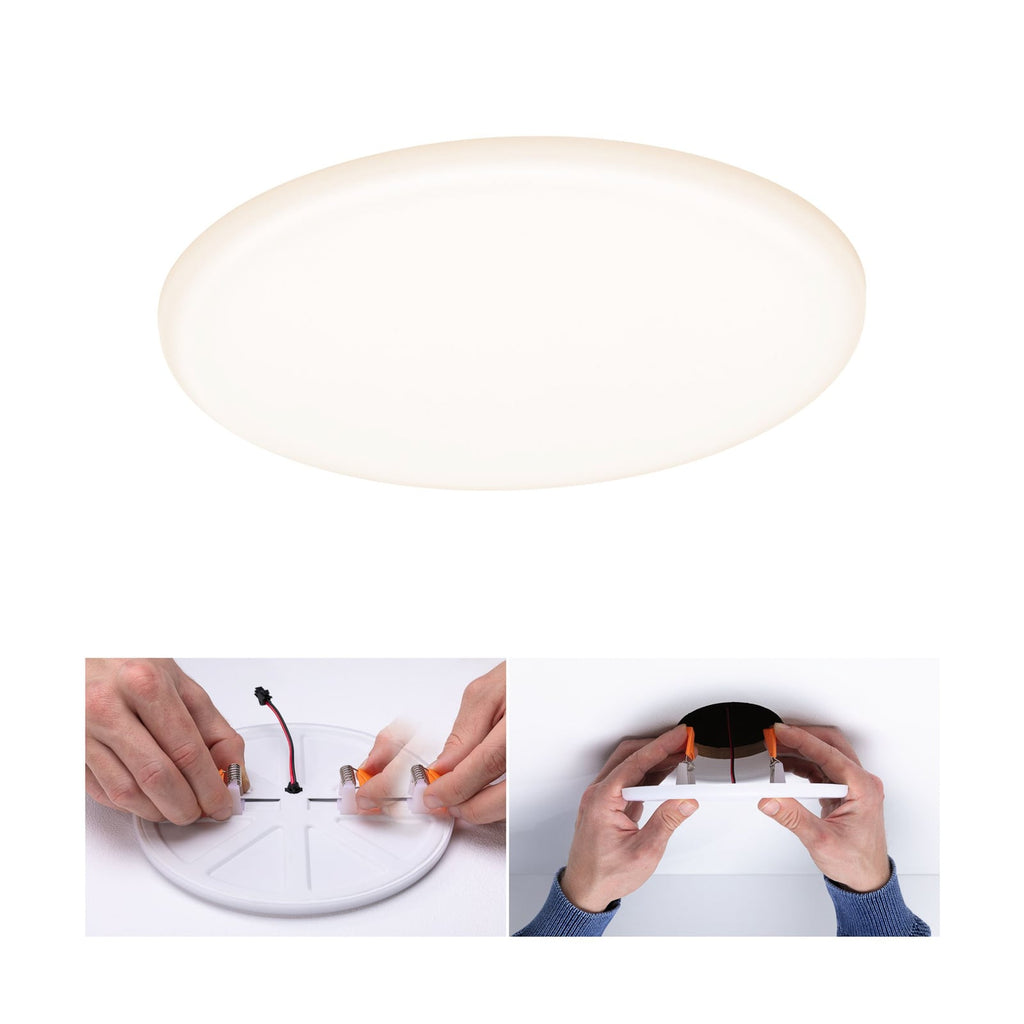 LED innbyggingspanel Veluna rund CCT ZigBee Ø18,5 cm bakside