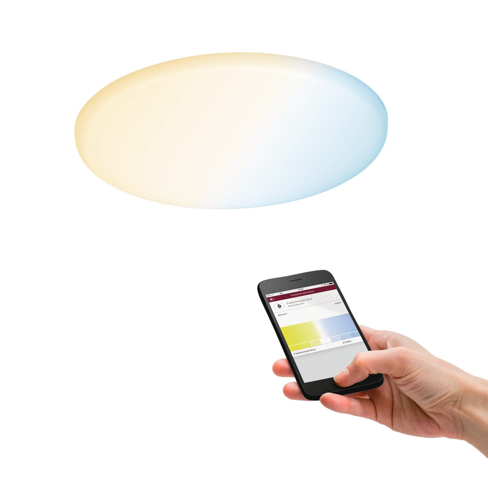 LED innbyggingspanel Veluna rund CCT ZigBee Ø18,5 cm IP44 dimbar - Paulmann