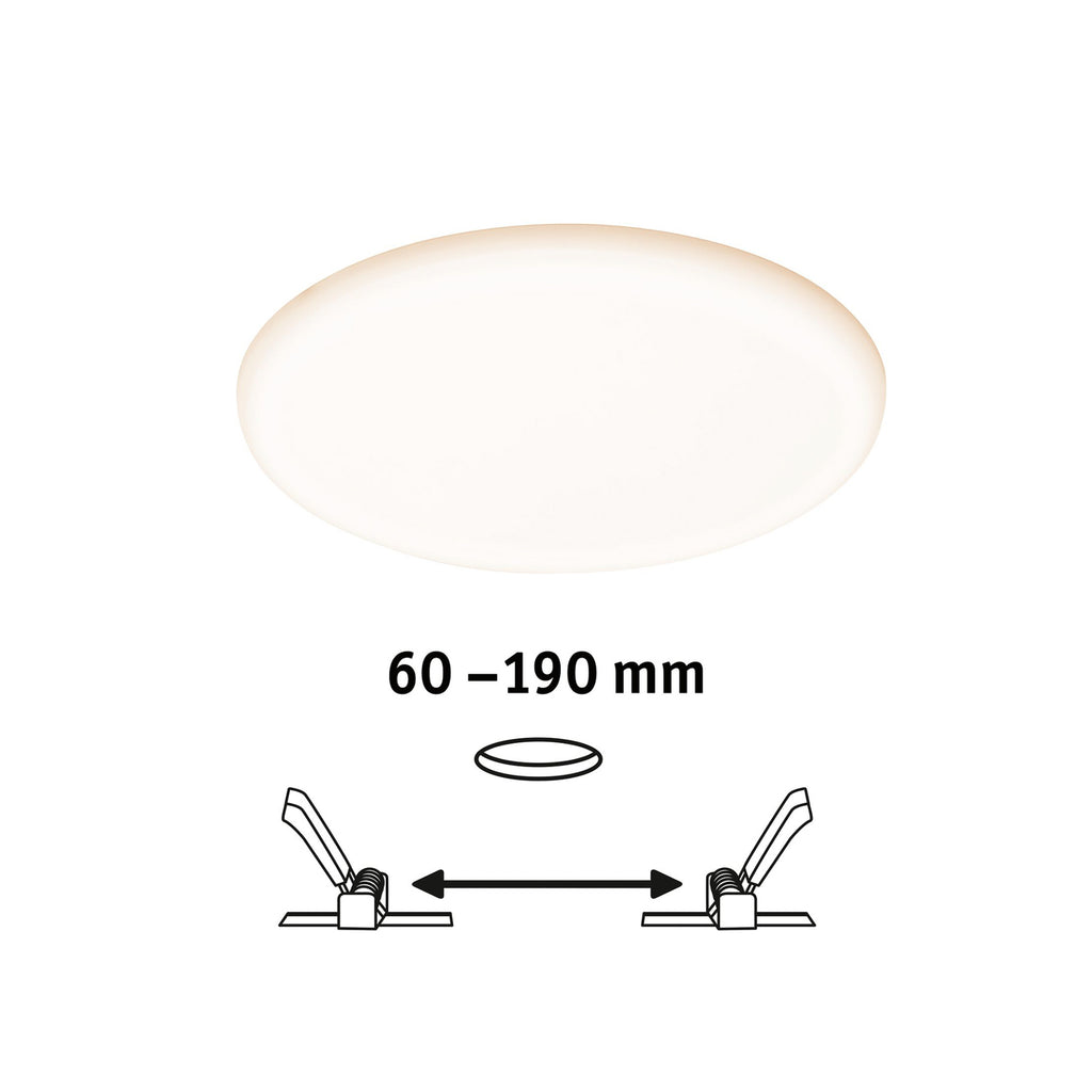 LED innbyggingspanel Veluna rund CCT Zigbee lys i rom
