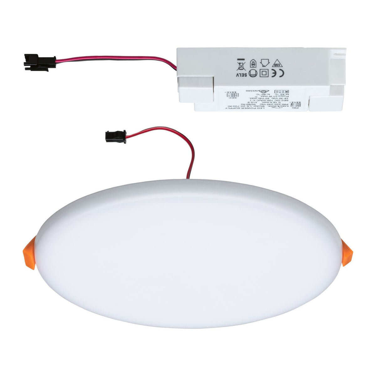 LED innbyggingspanel Veluna rund hvit Ø18,5 cm nærbilde