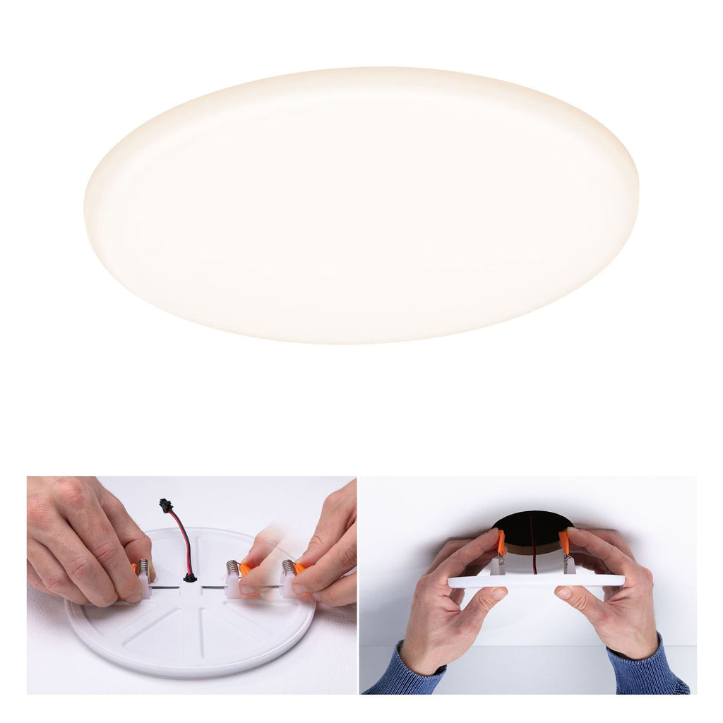 LED innbyggingspanel Veluna rund hvit Ø18,5 cm lysbilde