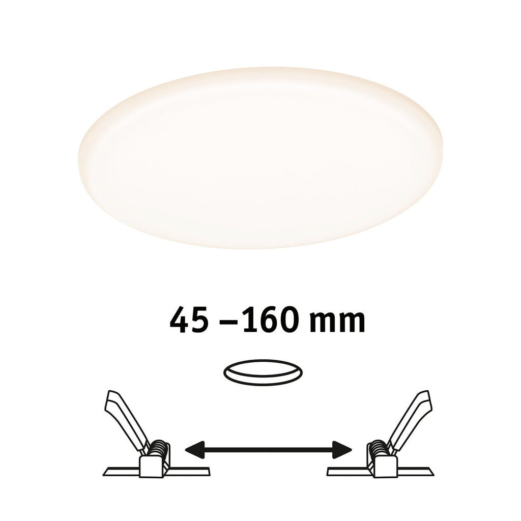 LED innbyggingspanel Veluna rund hvit Ø18,5 cm side