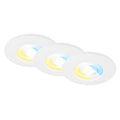 LED innbyggingsspot 3-pack CCT hvit IP44 Ø9 cm 4,9W Briloner forfra