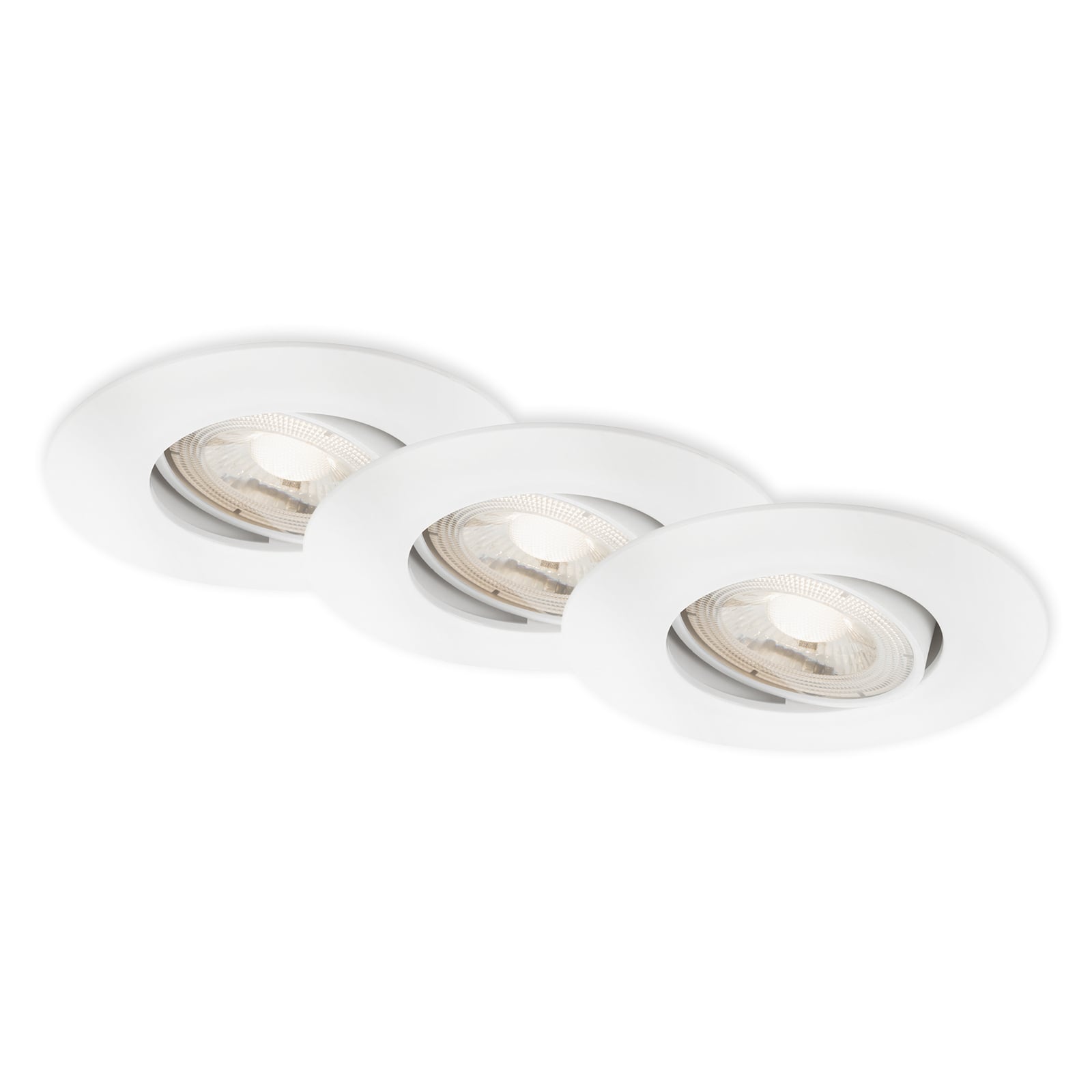 LED innbyggingsspot 3-pack dimbar hvit Ø9 cm 3000K IP65 forfra