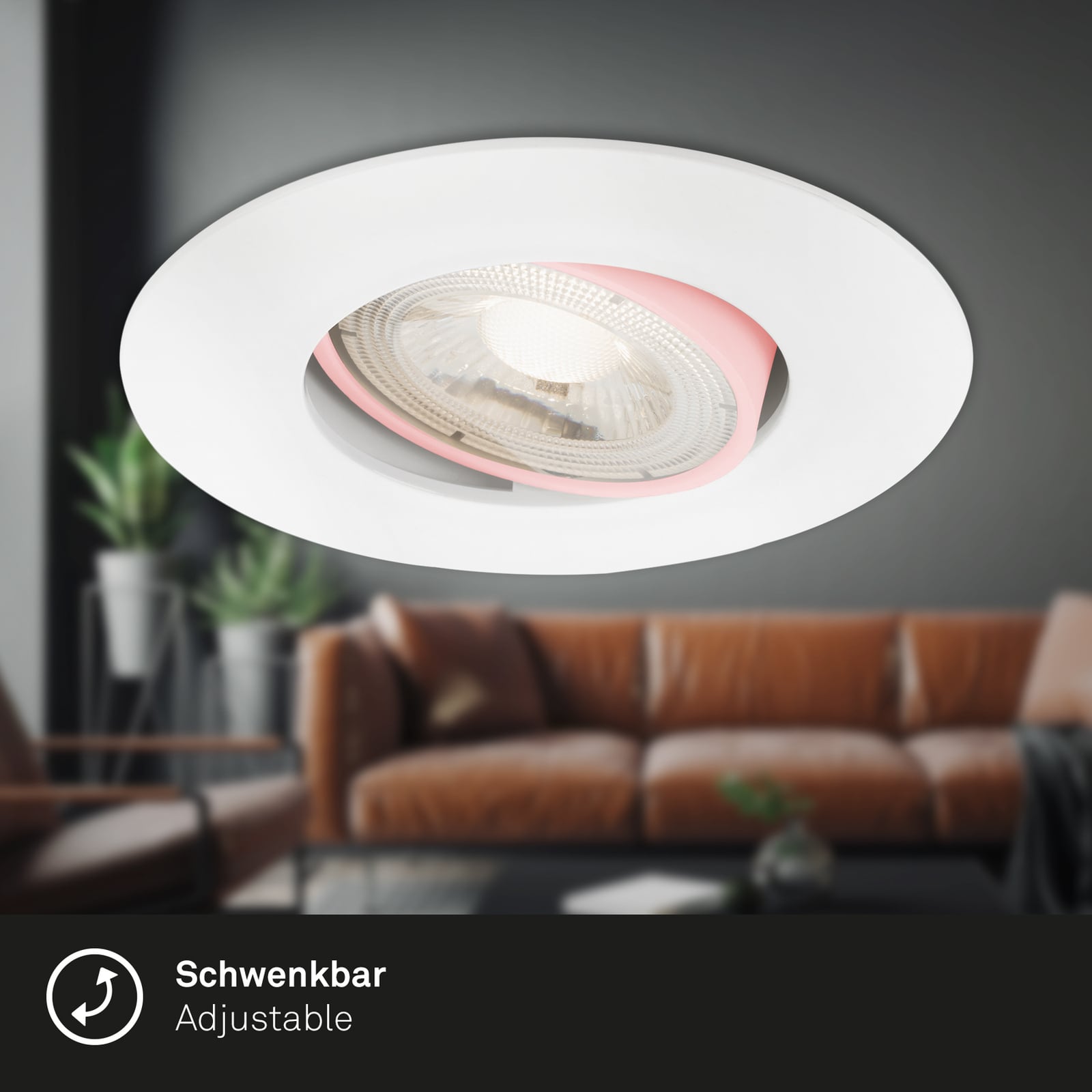 LED innbyggingsspot 3-pack dimbar hvit Ø9 cm 3000K IP65 detalj av innbyggingsdybde