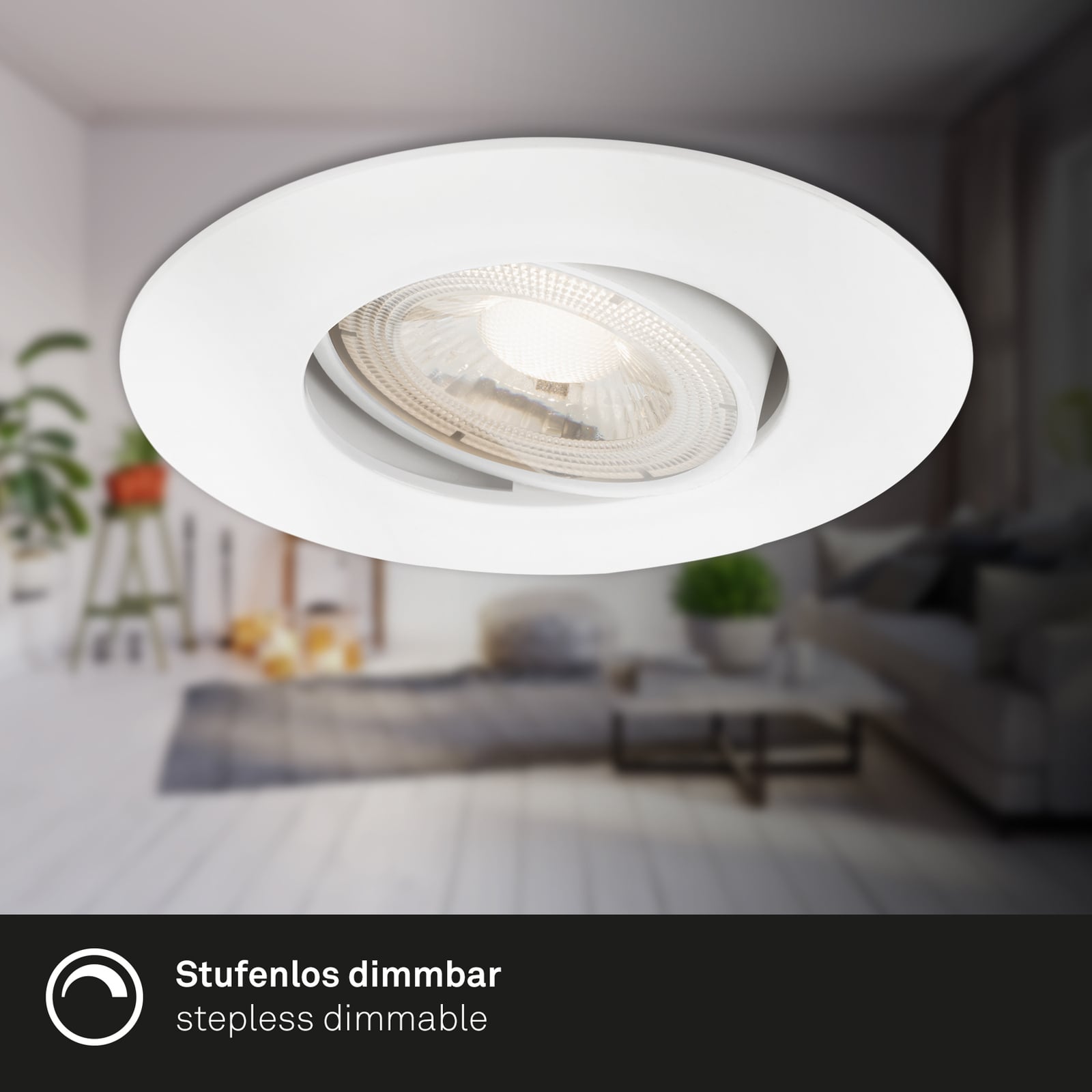 LED innbyggingsspot 3-pack dimbar hvit Ø9 cm 3000K IP65 sideprofil