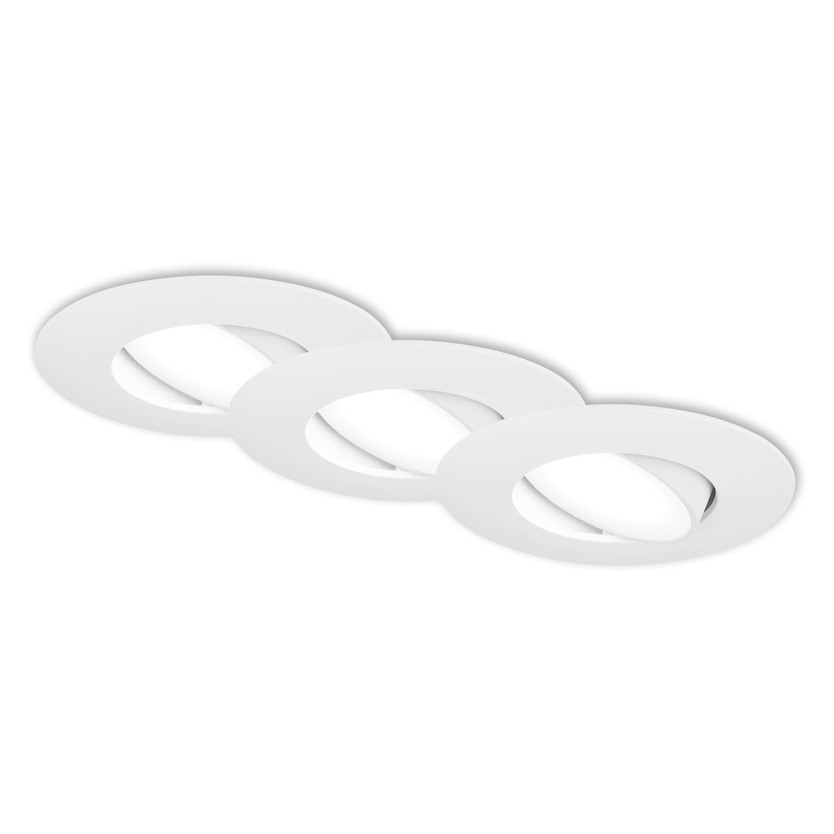 LED innbyggingsspot 3-pack dimbar hvit IP65 4000K Ø9 cm forfra