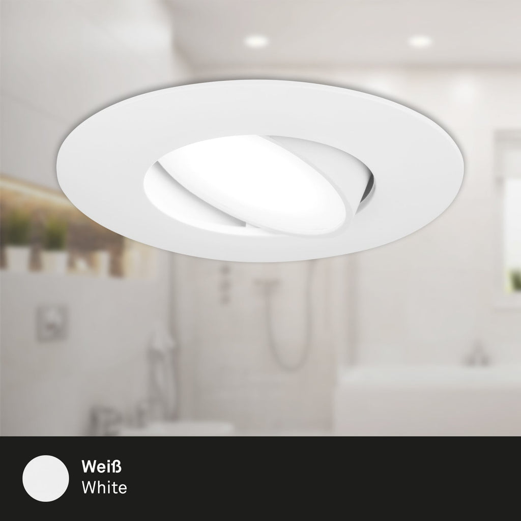 LED innbyggingsspot 3-pack dimbar hvit IP65 4000K Ø9 cm montert i tak