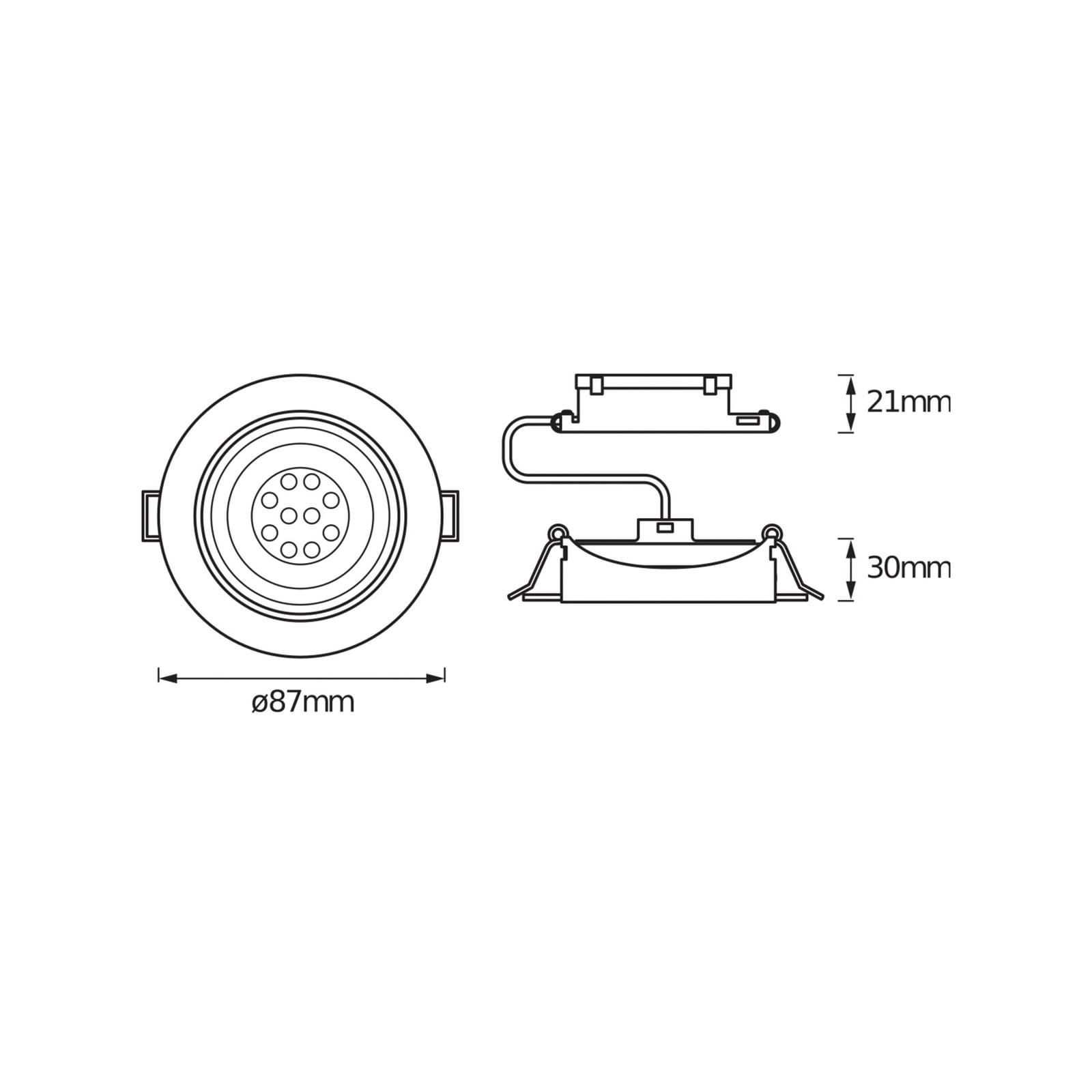 LED innbyggingsspot 3-pack dimbar hvit Ø9 cm 2700K - OSRAM montert i tak