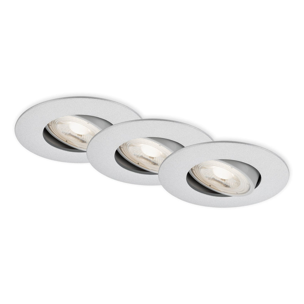 LED innbyggingsspot 3-pack dimbar matt krom IP65 4,9W forfra