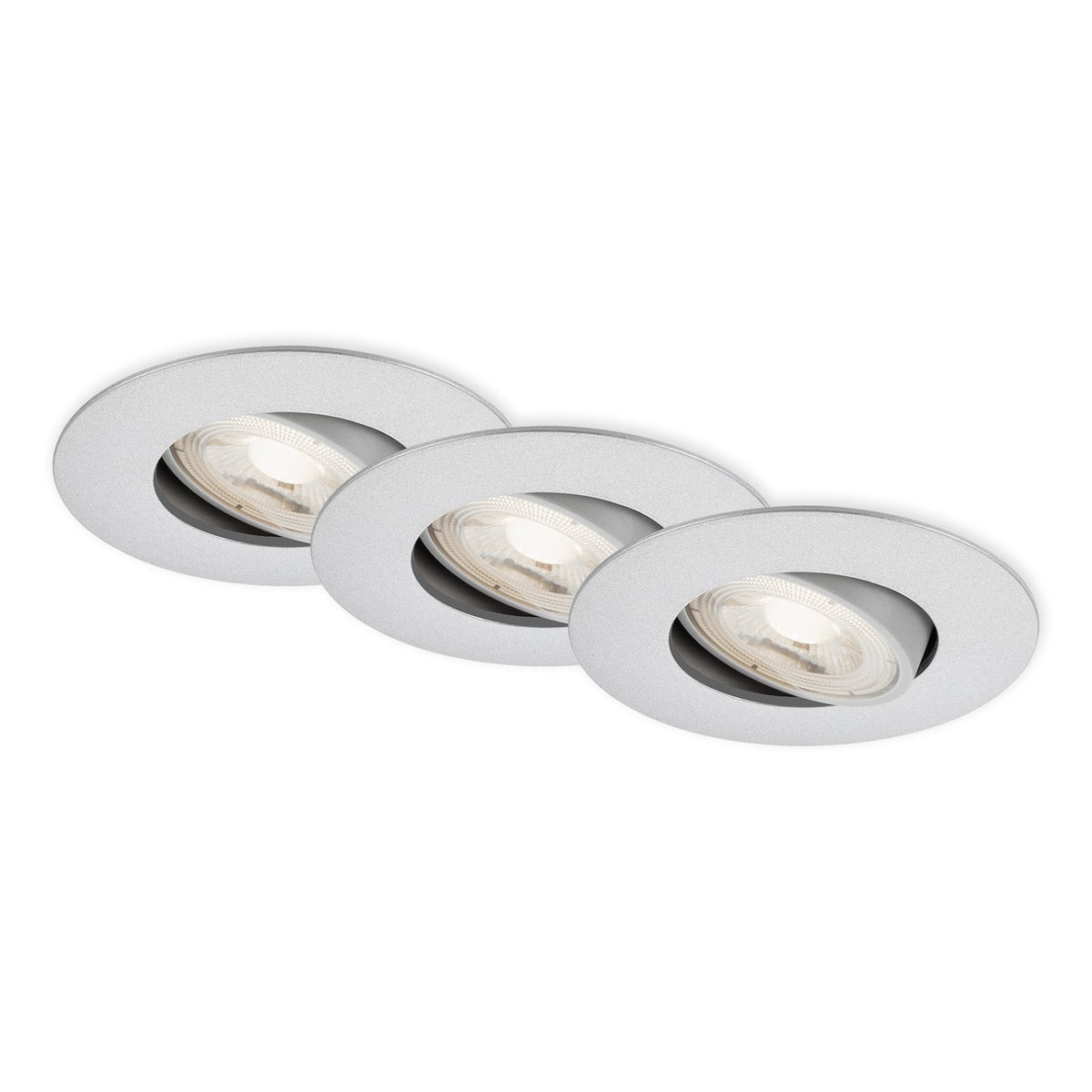 LED innbyggingsspot 3-pack dimbar matt krom IP65 4,9W forfra
