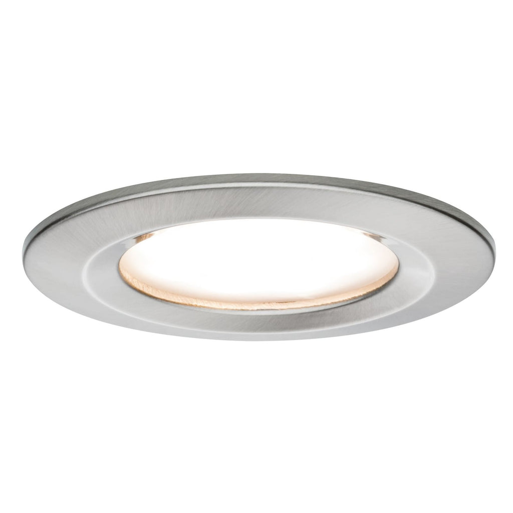 LED innbyggingsspot 3-pack rund IP44 børstet stål Ø7,8 cm bakside