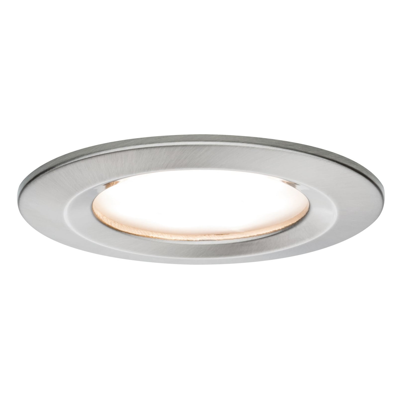 LED innbyggingsspot 3-pack rund IP44 børstet stål Ø7,8 cm bakside