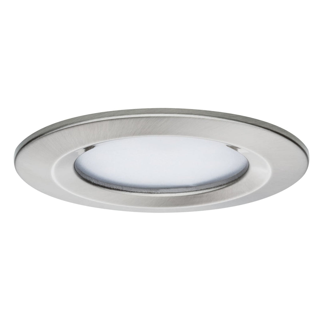 LED innbyggingsspot 3-pack rund IP44 børstet stål Ø7,8 cm detalj