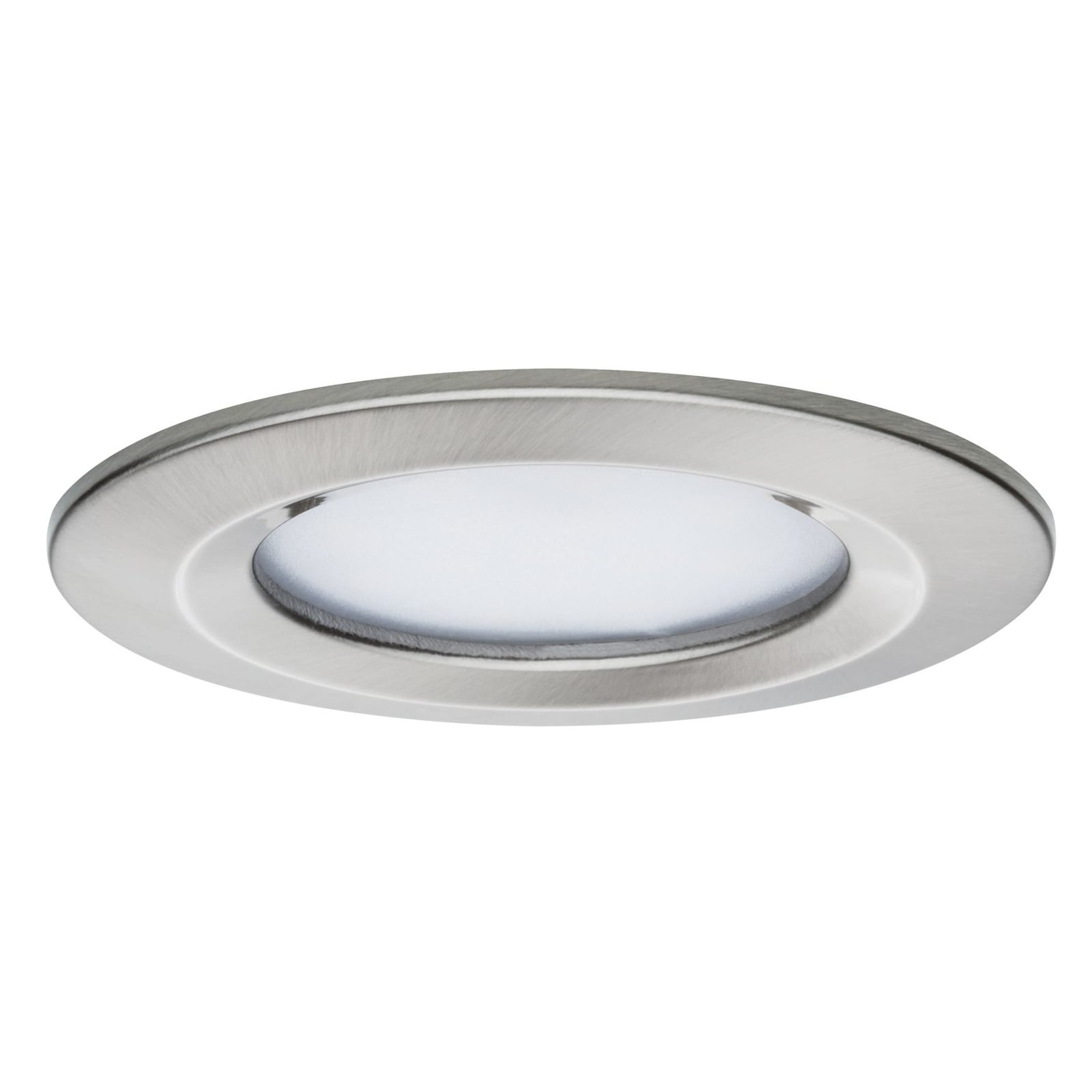 LED innbyggingsspot 3-pack rund IP44 børstet stål Ø7,8 cm detalj
