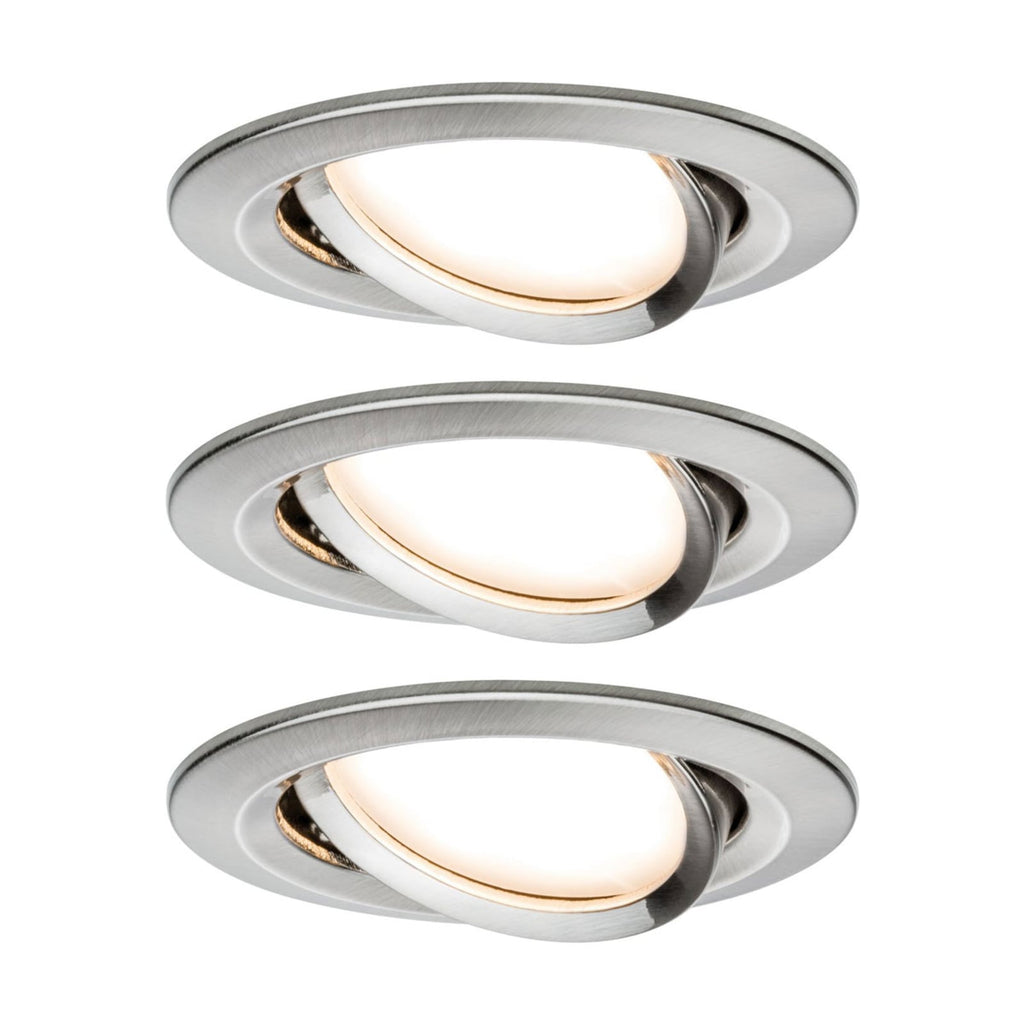 LED innbyggingsspot 3-pack svingbar dimbar Ø8,4 cm jern forfra