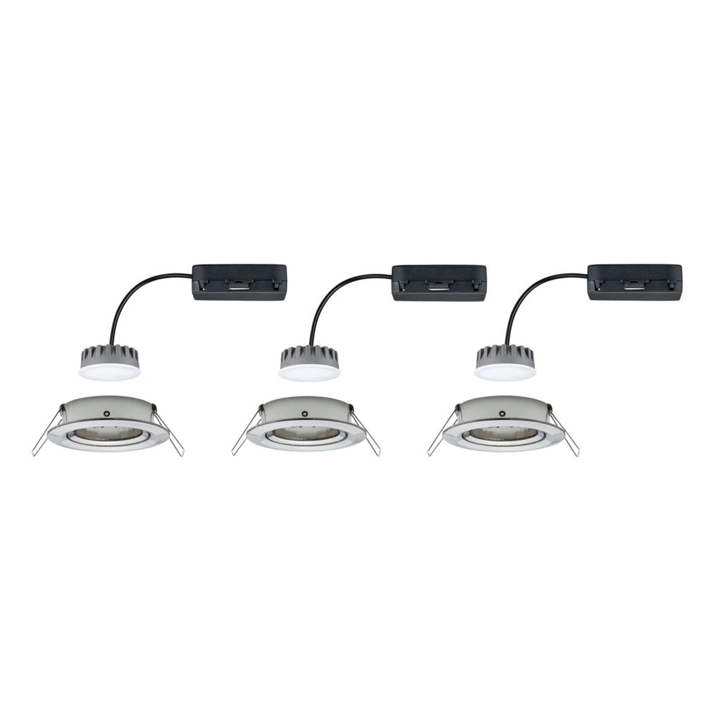 Detaljbilde av LED innbyggingsspot 3-pack svingbar dimbar Ø8,4 cm jern