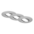 LED innbyggingsspot 3-pakning dimbar matt krom Ø9 cm IP65 forfra