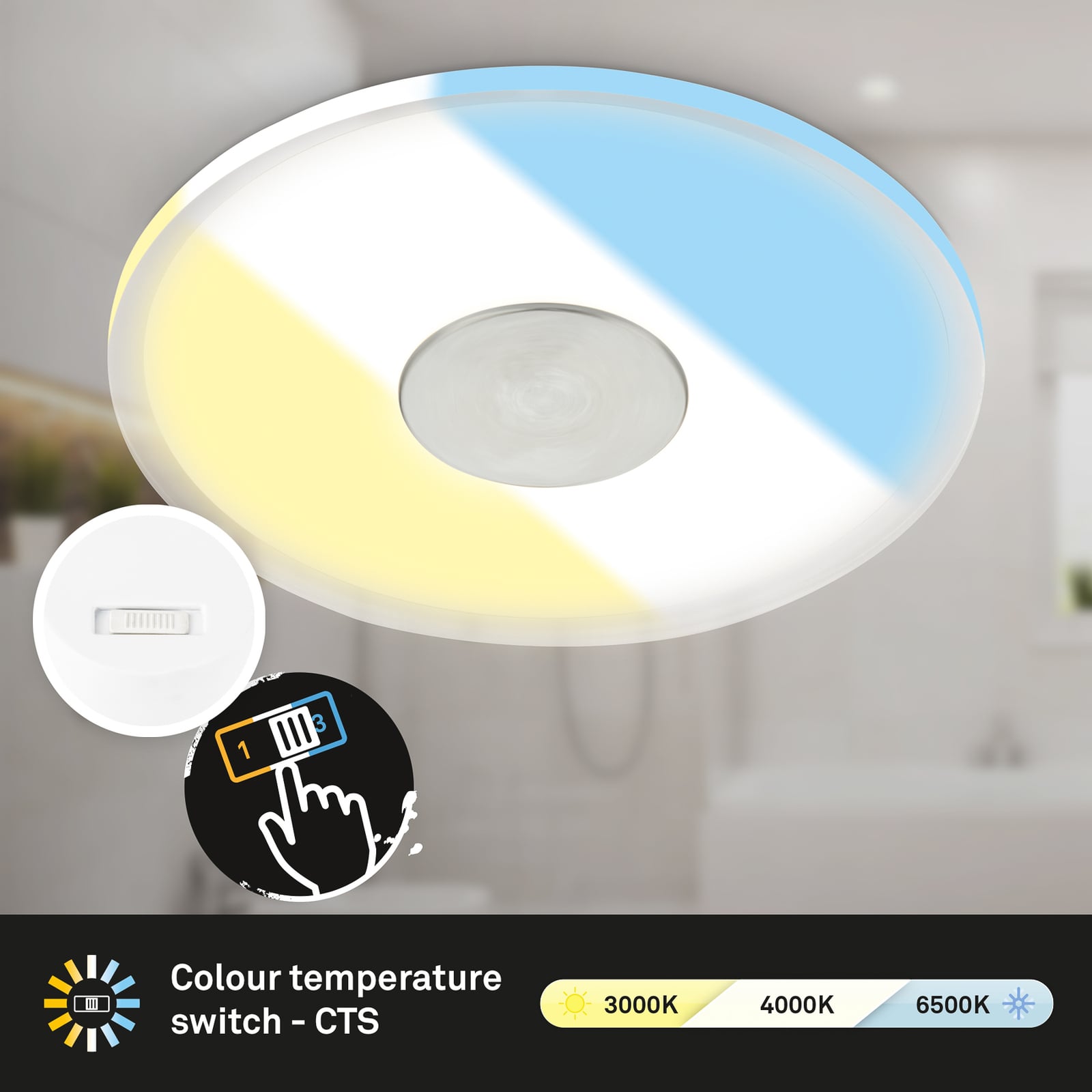 LED innbyggingsspot 748 CCT justerbar montert i tak