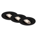 LED innbyggingsspot 7602 svart IP65 dimbar 3-pack 3000K forfra