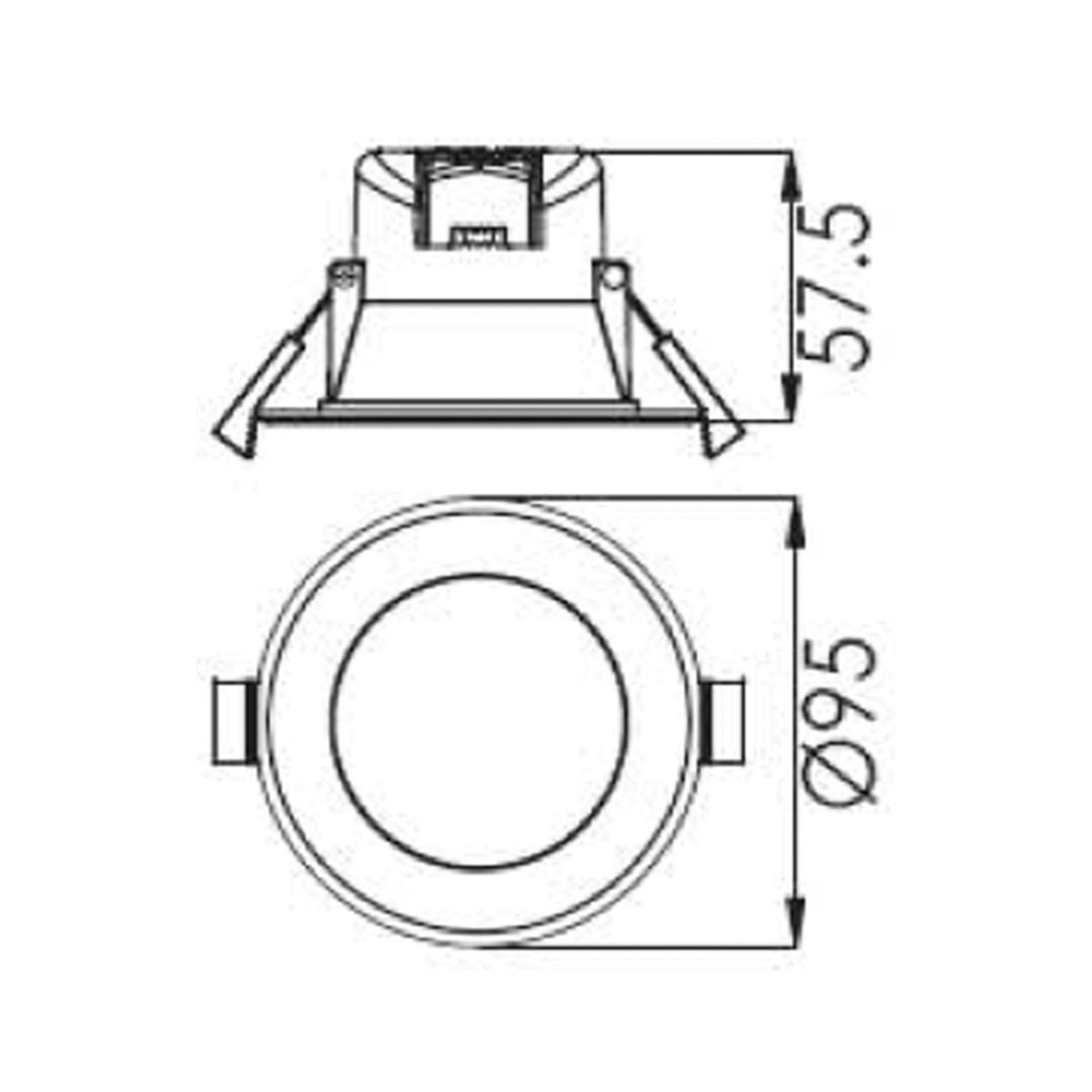 Detalj av LED innbyggingsspot Acrux Ø9 cm svart CCT dimbar