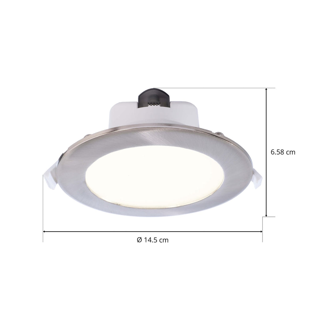 LED innbyggingsspot Acrux Ø15 cm dimbar CCT matt sølv dekselring