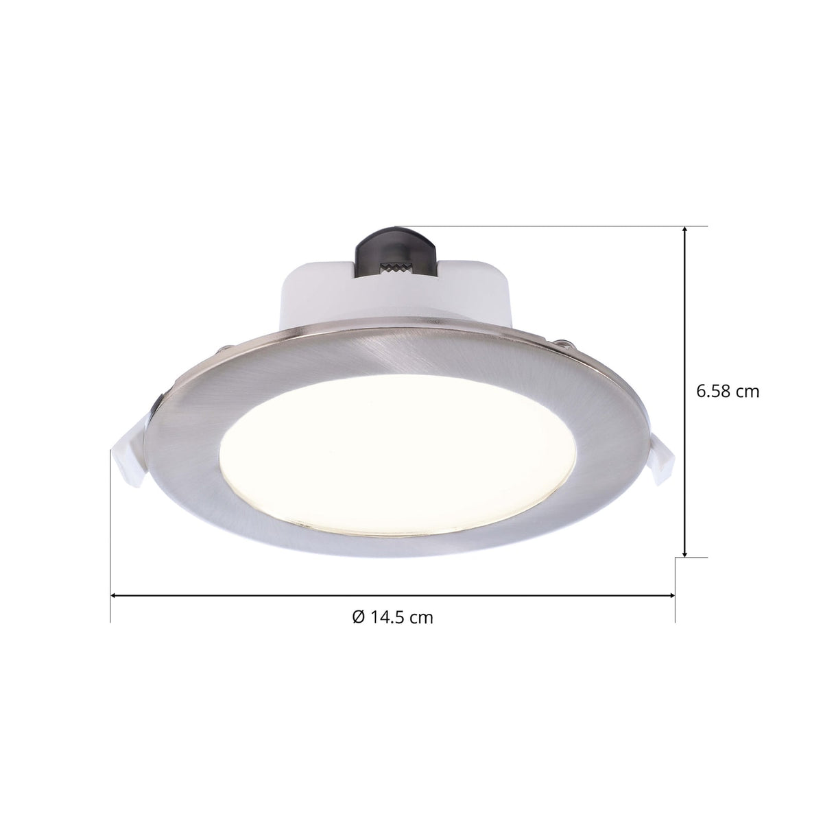 LED innbyggingsspot Acrux Ø15 cm dimbar CCT matt sølv dekselring