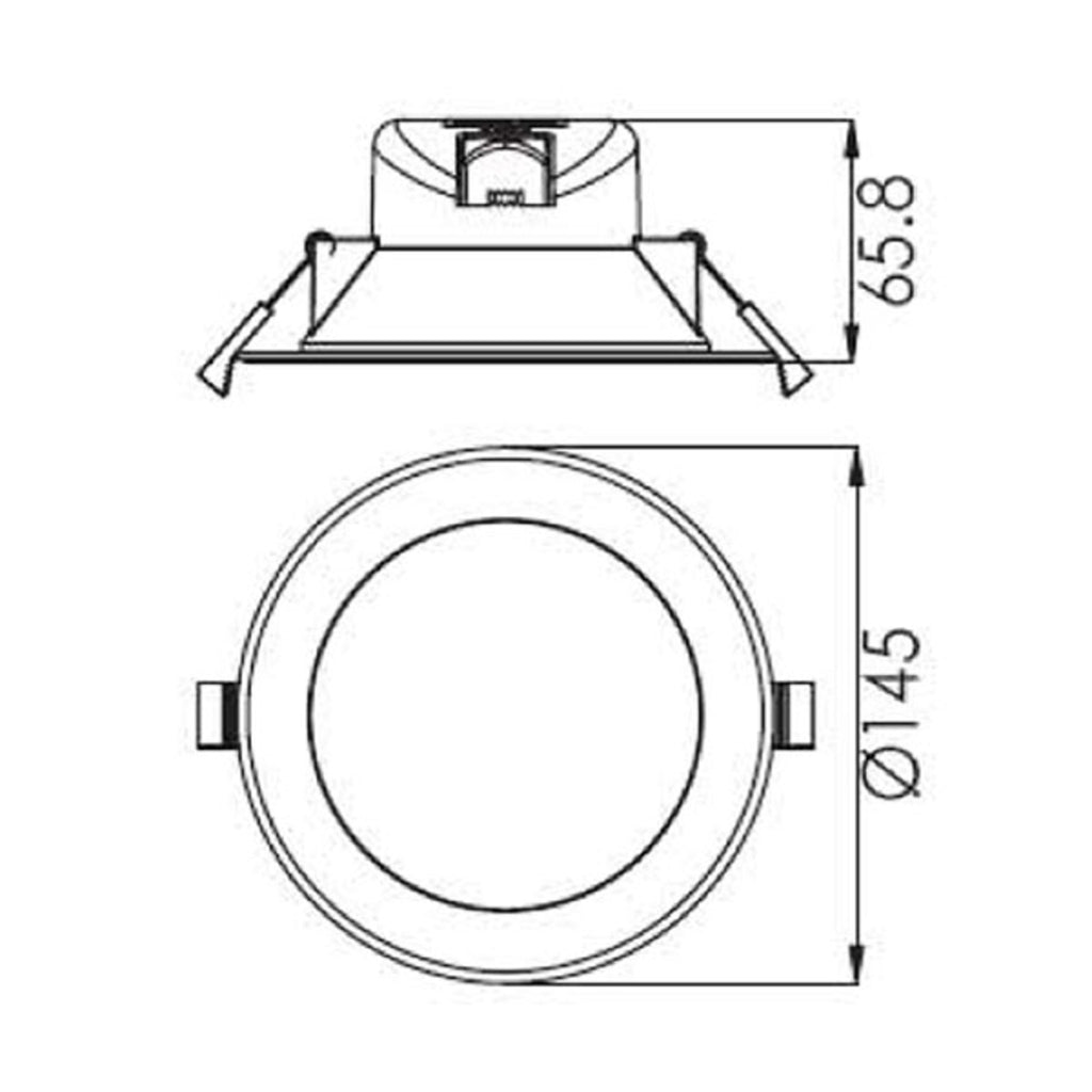 LED innbyggingsspot Acrux Ø15 cm dimbar CCT matt sølv lysfordeling