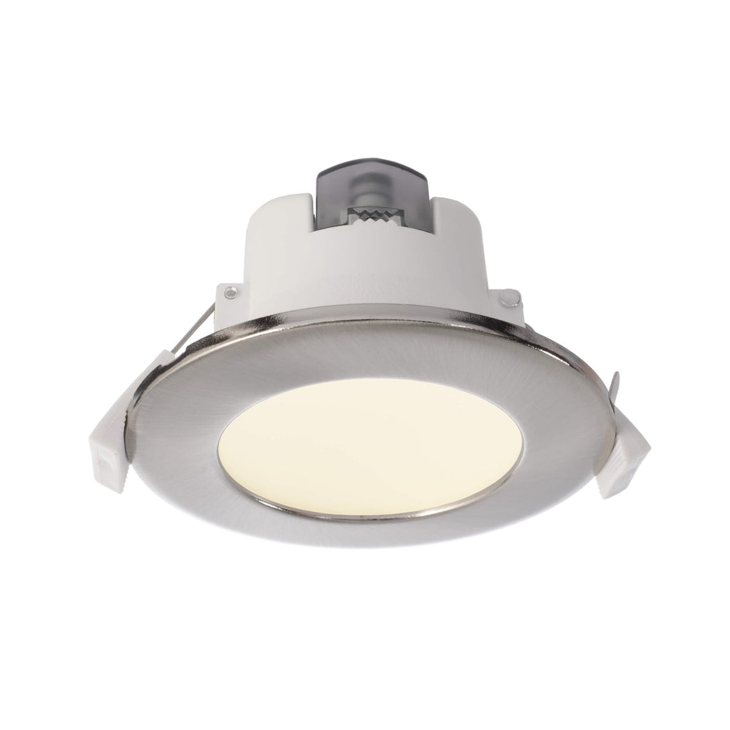LED innbyggingsspot Acrux dimbar CCT matt sølv Ø10 cm forfra