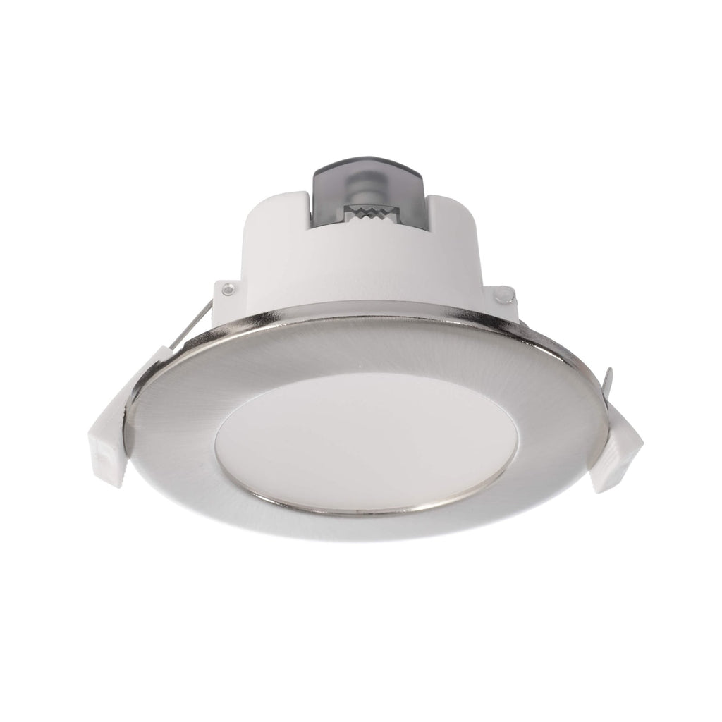 LED innbyggingsspot Acrux dimbar CCT matt sølv Ø10 cm bakside med bryter