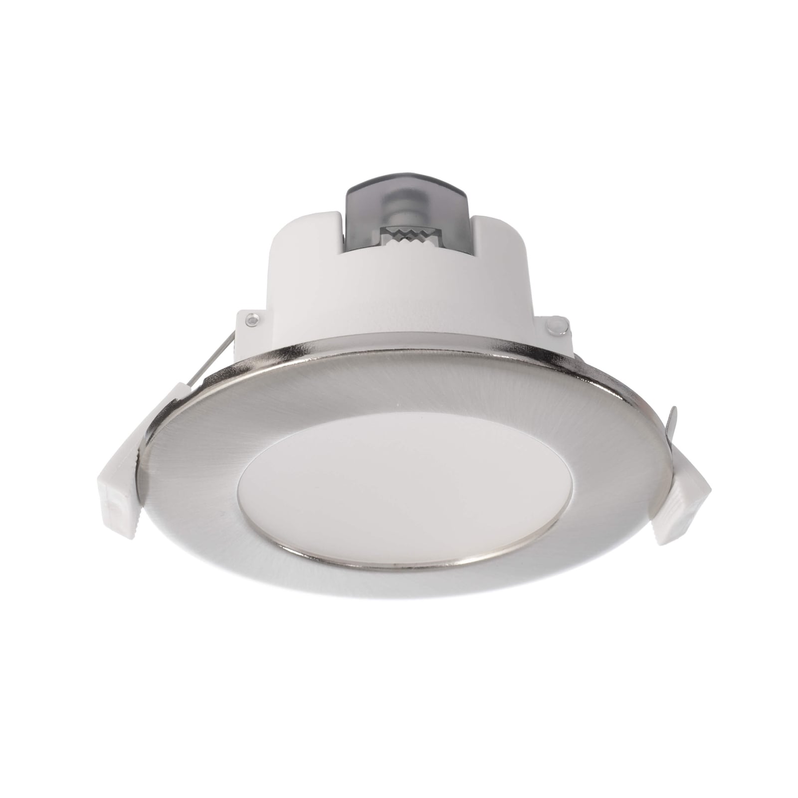LED innbyggingsspot Acrux dimbar CCT matt sølv Ø10 cm bakside med bryter