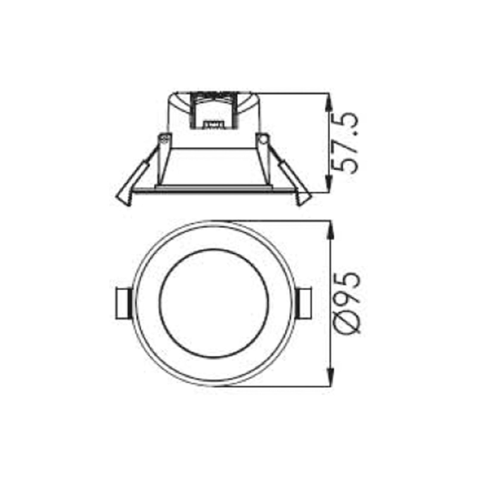LED innbyggingsspot Acrux dimbar CCT matt sølv Ø10 cm lysdetalj