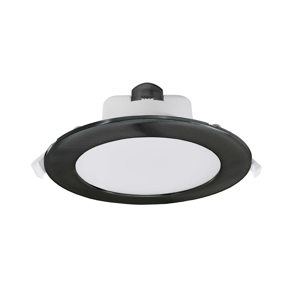 LED innbyggingsspot Acrux dimbar CCT svart Ø17 cm forfra