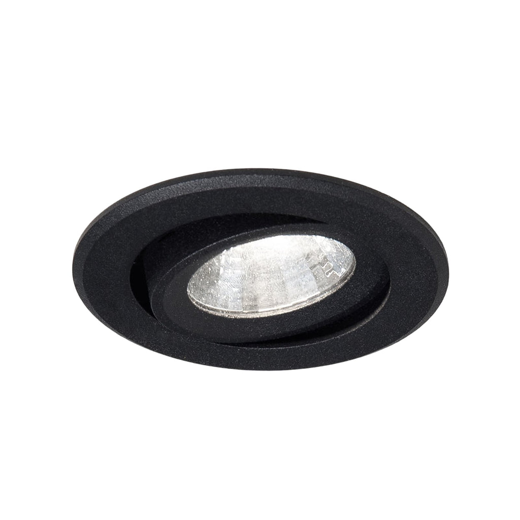LED innbyggingsspot Agon Round svart montert i tak