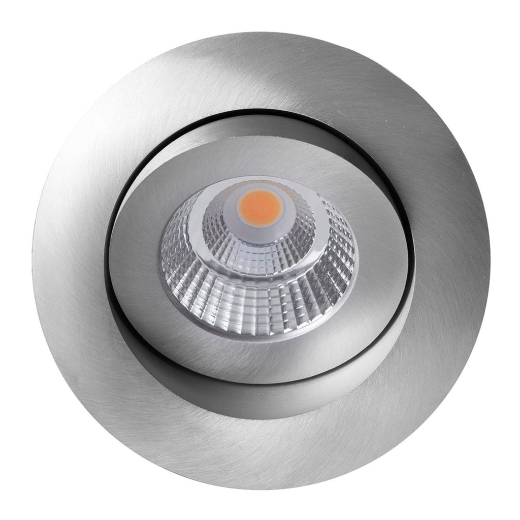 LED innbyggingsspot Allround 360° dimbar 10W IP44 alu forfra