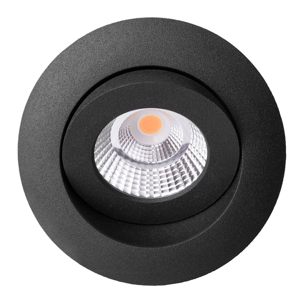 LED innbyggingsspot Allround 360° svart forfra