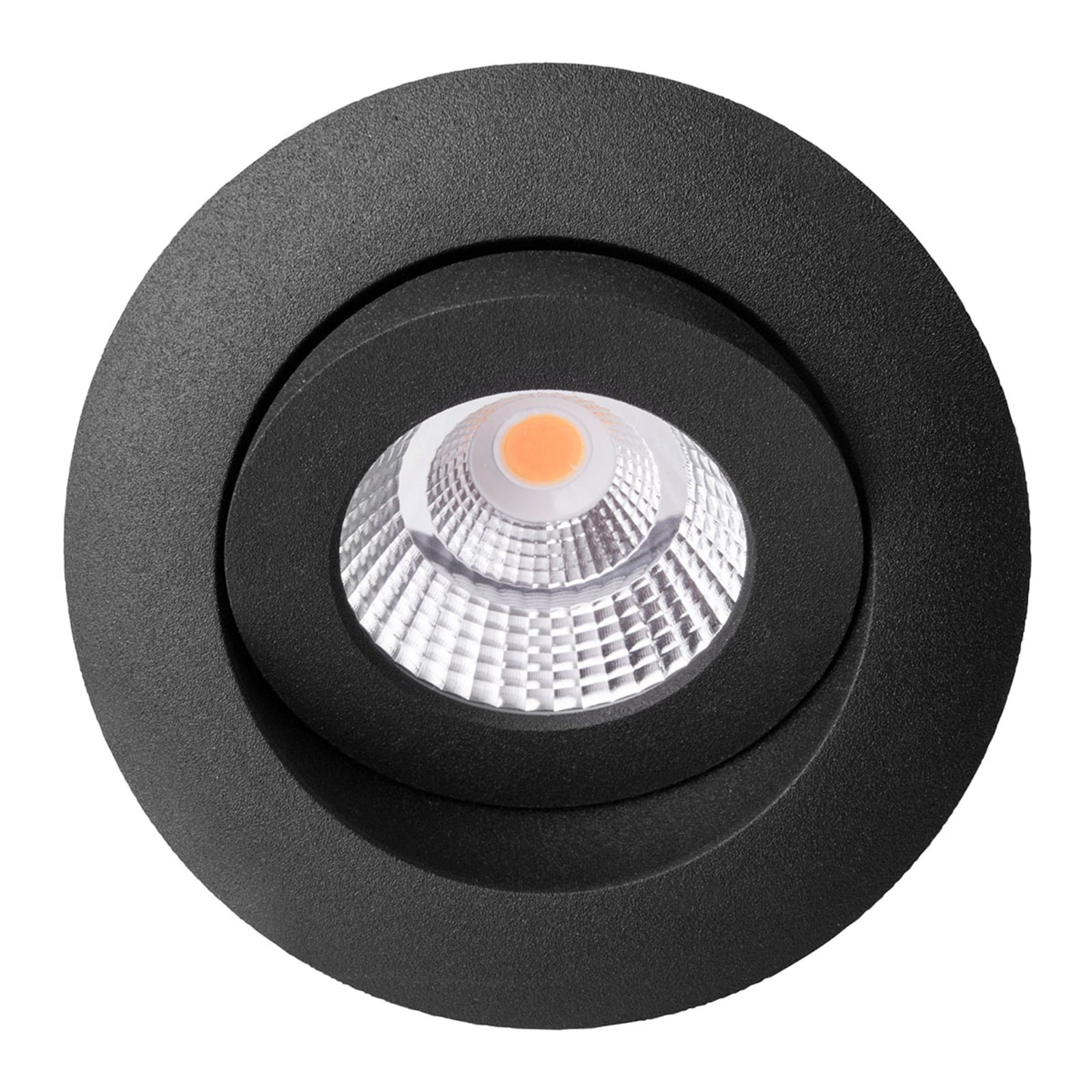 LED innbyggingsspot Allround 360° svart forfra