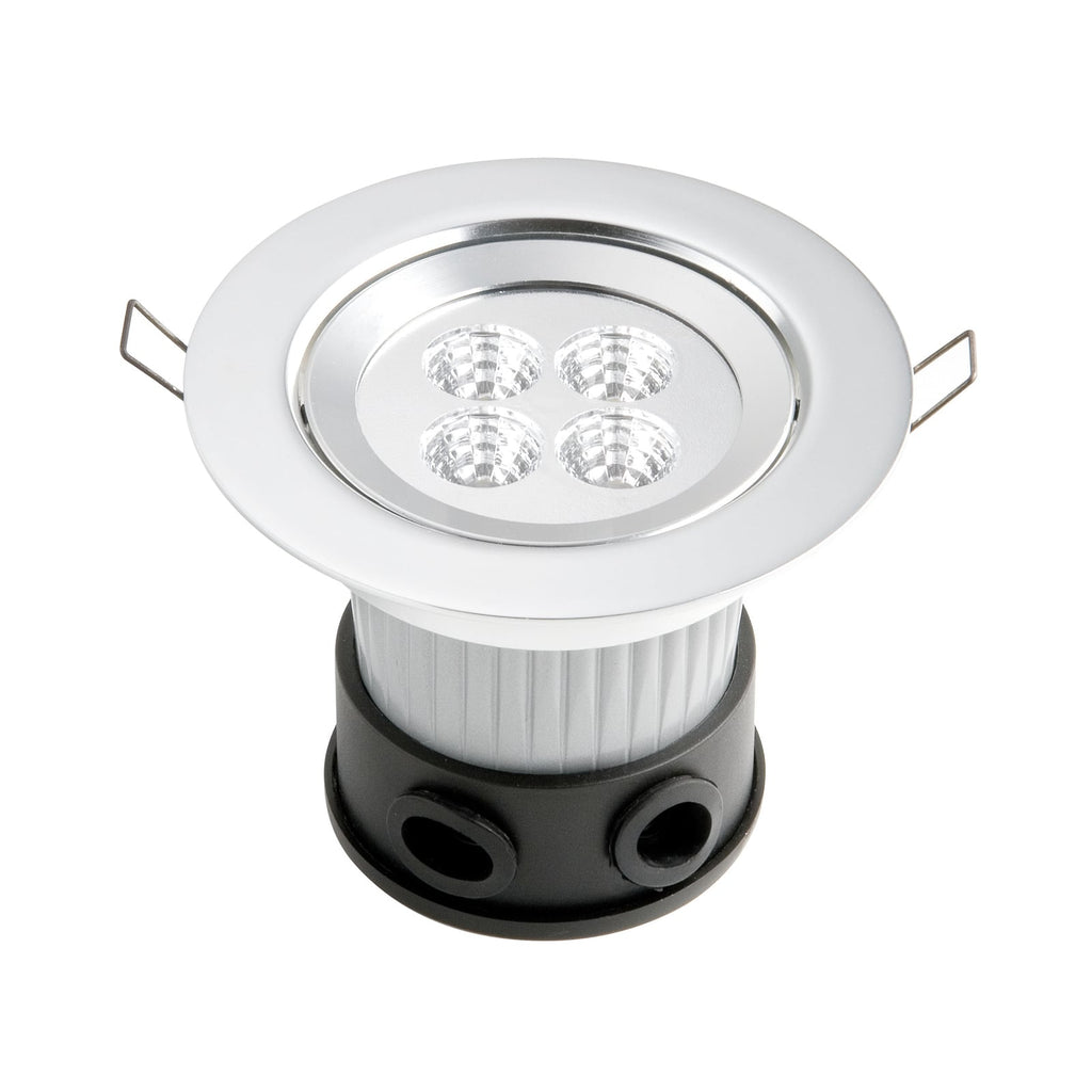 LED innbyggingsspot aluminium Ø12,5 cm 4W IP44 forfra