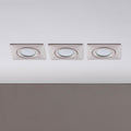 LED innbyggingsspot Andrej kantet 3-pack matt nikkel forfra
