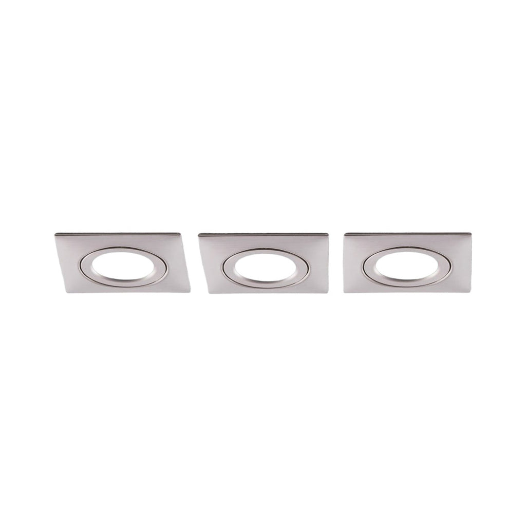 LED innbyggingsspot Andrej kantet 3-pack matt nikkel nærbilde