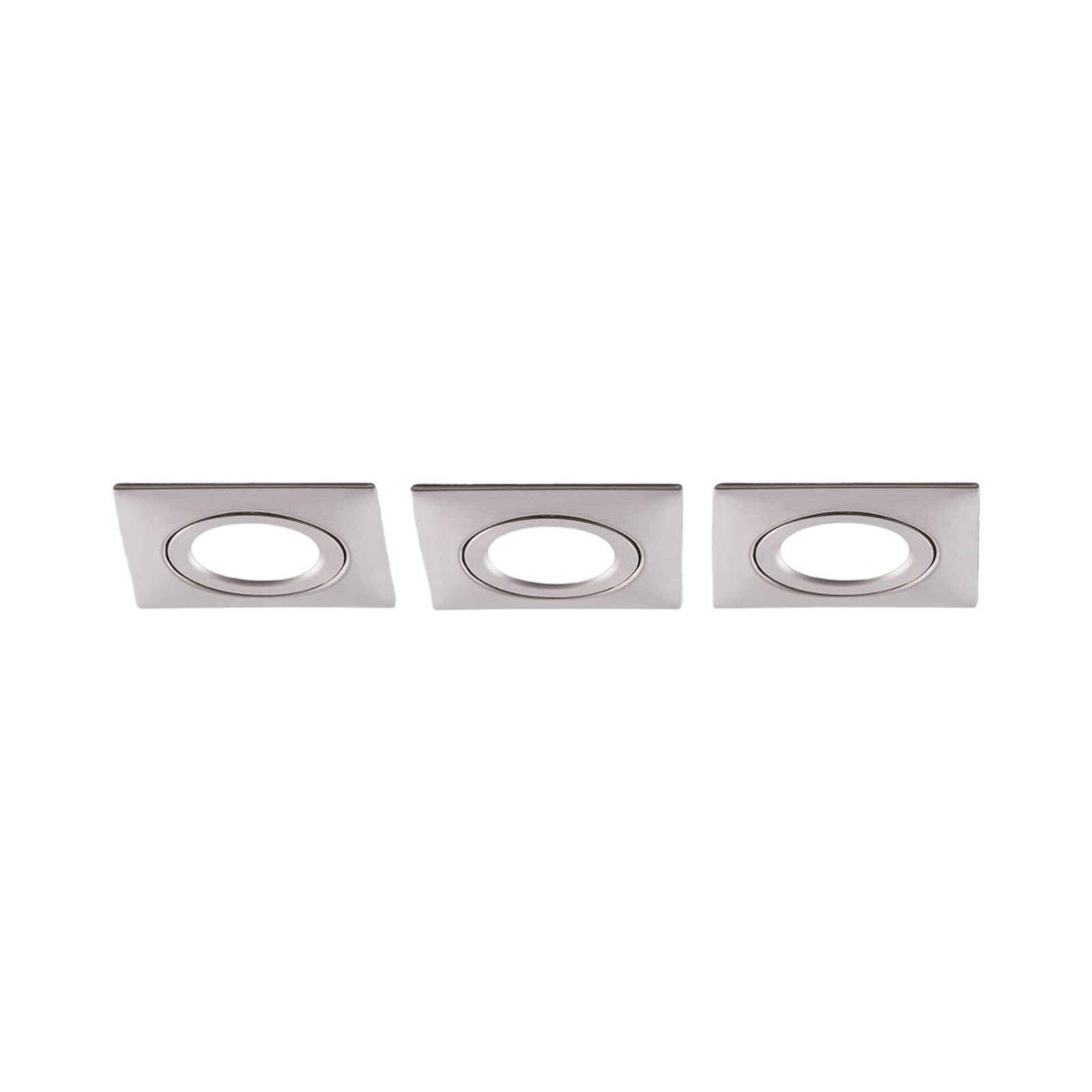 LED innbyggingsspot Andrej kantet 3-pack matt nikkel nærbilde