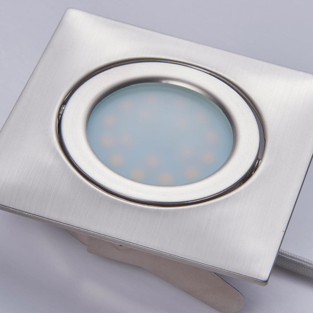 LED innbyggingsspot Andrej kantet 3-pack matt nikkel side