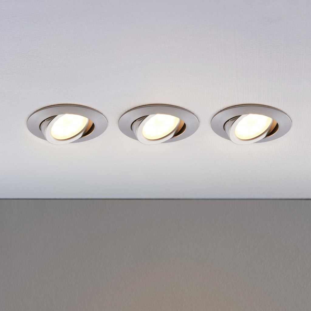 LED innbyggingsspot Andrej rund alu 3-pack svingbar forfra