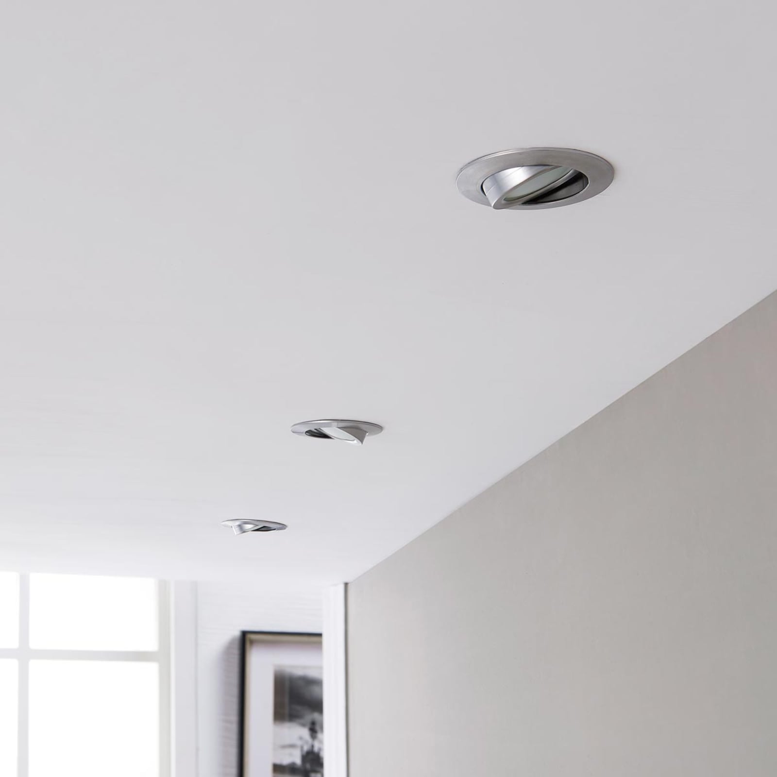LED innbyggingsspot Andrej rund alu 3-pack svingbar bakside