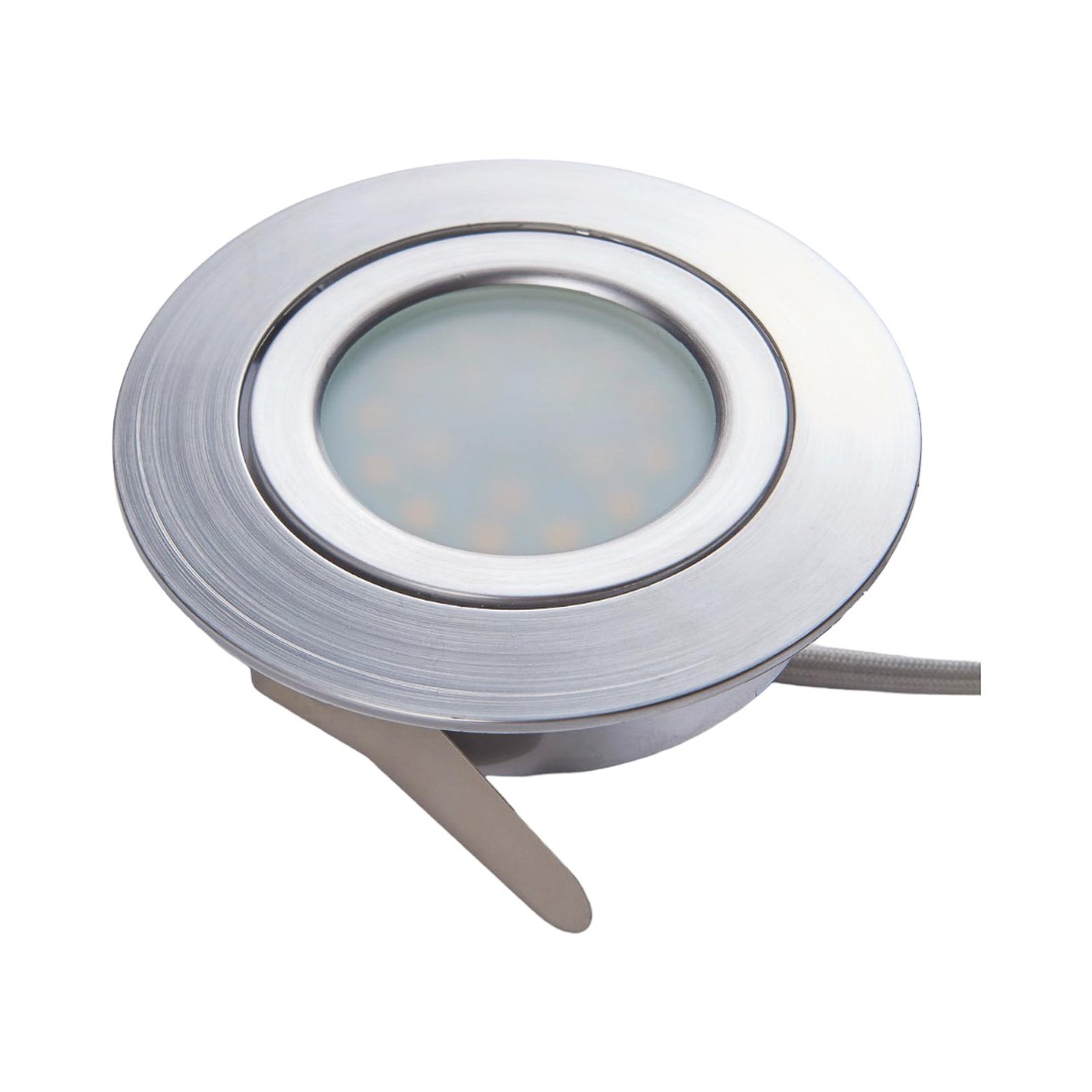 LED innbyggingsspot Andrej rund alu 3-pack svingbar montert i tak